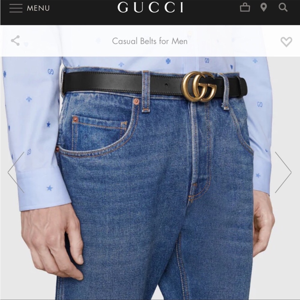 **SOLD** Authentic EUC Gucci 1”in Black Mens Belt